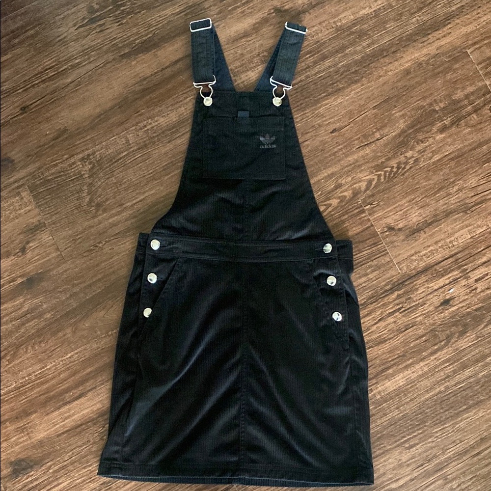 Adidas Women's Dungaree Overalls Corduroy Dress Black-Perfect used condition